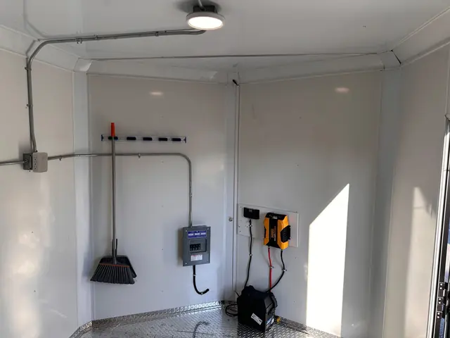 Panel eléctrico interior y cargador de batería del remolque cerrado