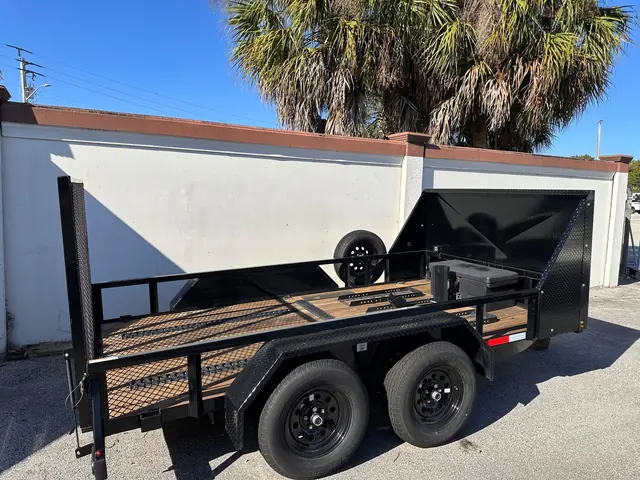 Black 6x12 tandem axle motorcycle trailer for rent in Miami, FL