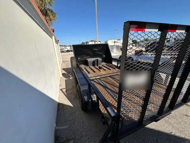 Rear angle of the motorcycle trailer deck