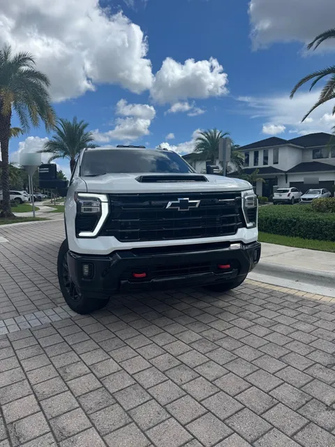 Front of the 2025 Chevrolet Silverado 2500 HD with grille and LED headlights